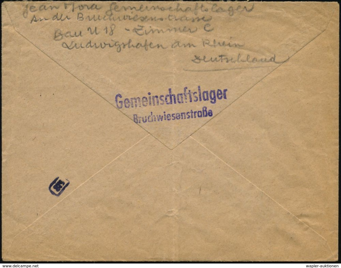 ZWANGSARBEIT / LAGER : LUDWIGSHAFEN (RHEIN)/ Ab 1943 (27.5.) 2K-Steg Auf EF 25 Pf. Hitler + Roter Zensur-1K: "A E" (= Ff - Altri & Non Classificati