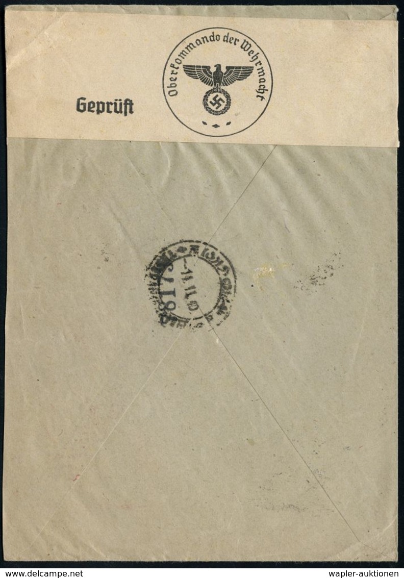 II. WELTKRIEG (1939 - 1945) : BERLIN SW/ 68/ SCHENKER & CO./ GMBH.. 1940 (29.1.) AFS 095 Pf. + RZ: Berlin 42/b + Rs. OKW - Guerre Mondiale (Seconde)