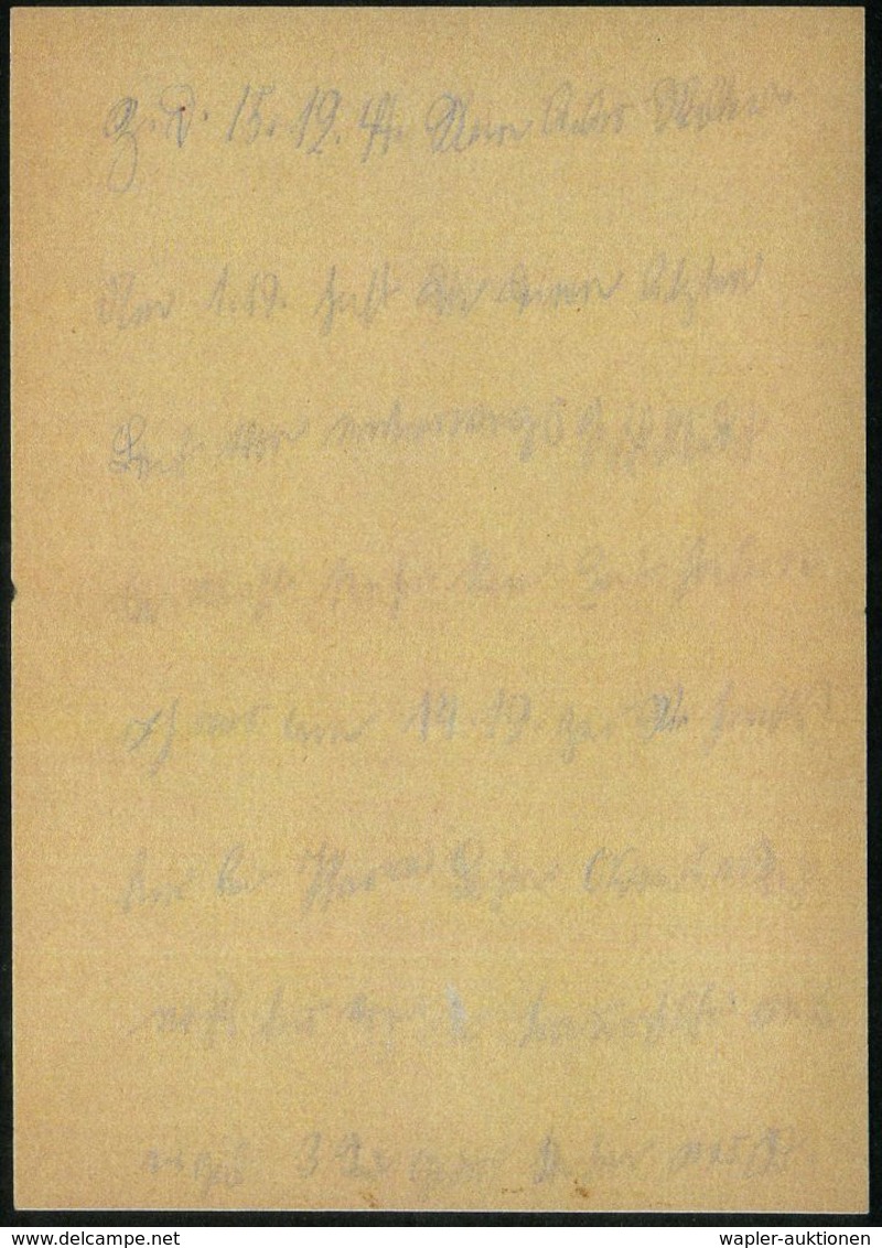 II. WELTKRIEG (1939 - 1945) : BERLIN-ZEHLENDORF 1/ E 1944 (16.12.) 2K-Steg + Viol. 1L: Zurück + 1K-HdN: Feldpost Nr. 48  - Guerre Mondiale (Seconde)