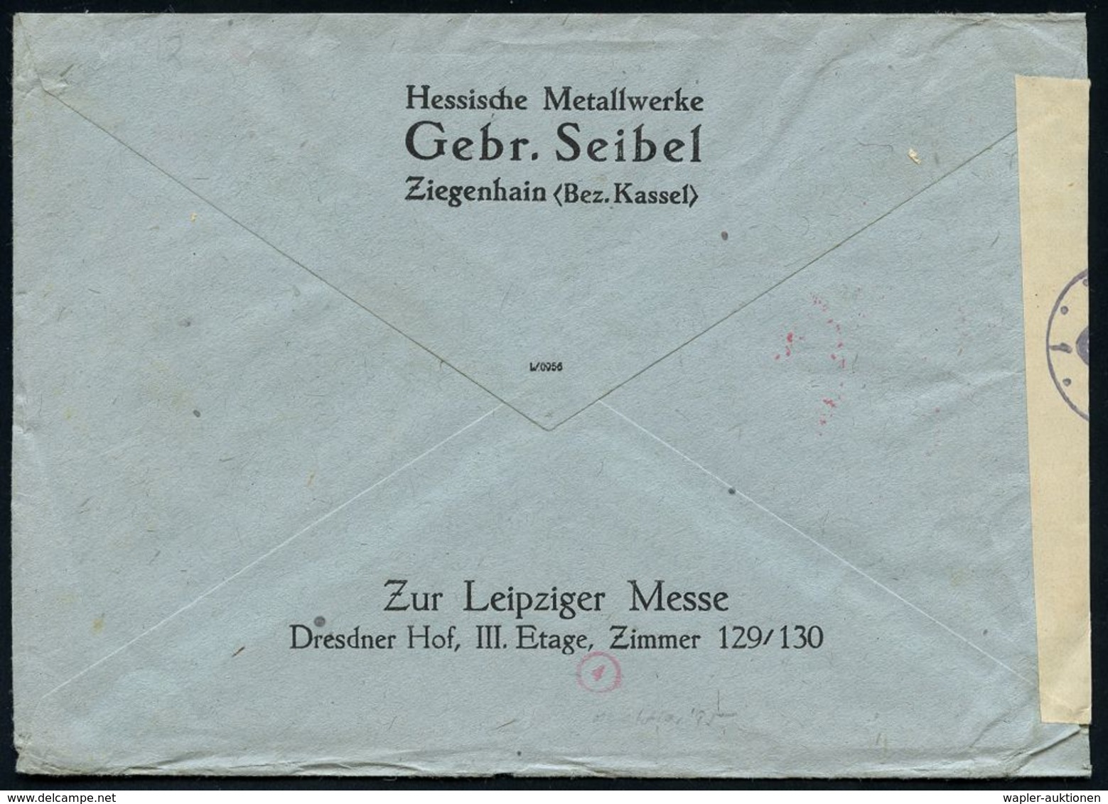 II. WELTKRIEG (1939 - 1945) : ZIEGENHAIN/ (BEZ KASSEL)/ ..Amt Für Schönheit Der Arbeit/ ..Hess.Metallwerke/ Gebr.Seibel  - Guerre Mondiale (Seconde)