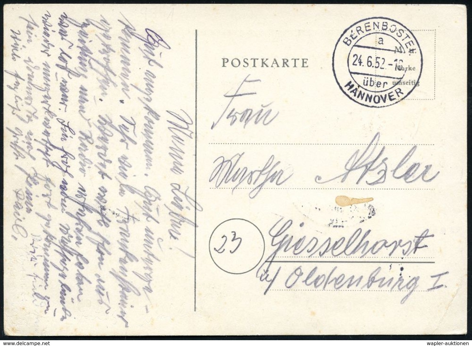 VERTRIEBENE / FLÜCHTLINGE : HANNOVER/ MESSEGELÄNDE/ 3.BUNDESTREFFEN DER SCHLESIER 1952 (22.6.) SSt (Pferd/Wappen) Klar A - Réfugiés