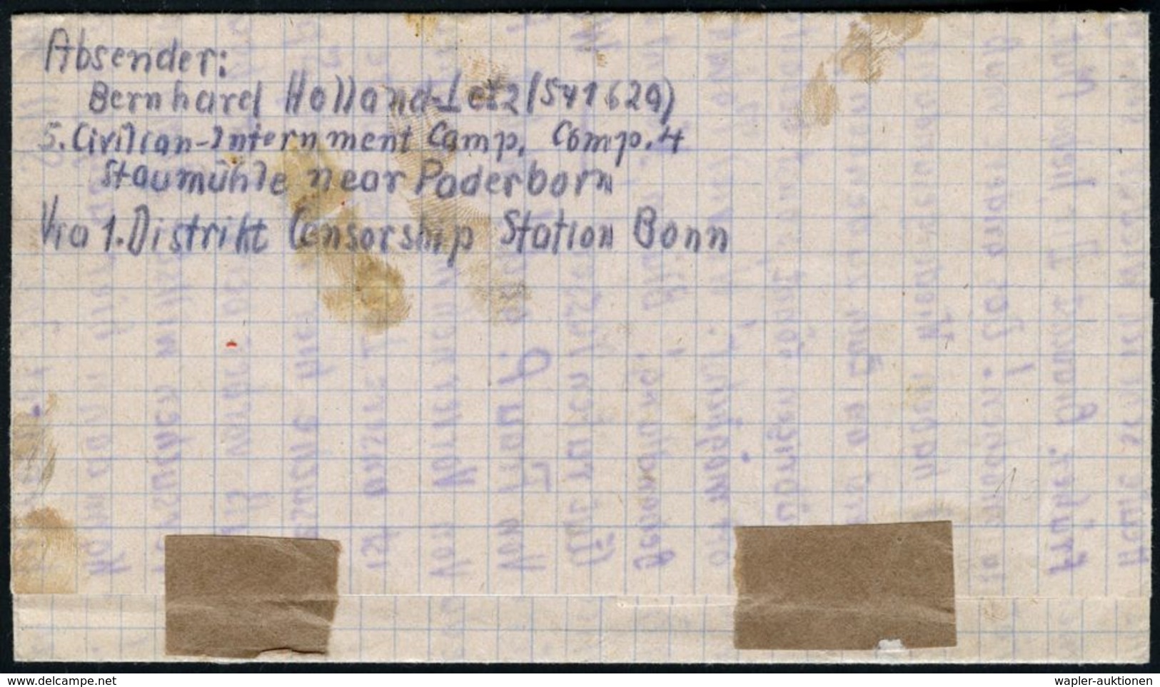 WESTZONEN / BIZONE / TRIZONE (BIS 1949) : Bonn /  Staumühle Bei Paderborn 1947 (17.6.) Seltener PFS: BONN/b/GEBÜHR/BEZAH - Other & Unclassified