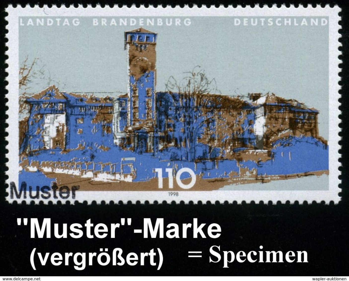 GESCHICHTE DER BUNDESREPUBLIK DEUTSCHLAND : Potsdam 1998 (März) 110 Pf. Landesparlament Brandenburg (= Ehem. Kriegsschul - Autres & Non Classés
