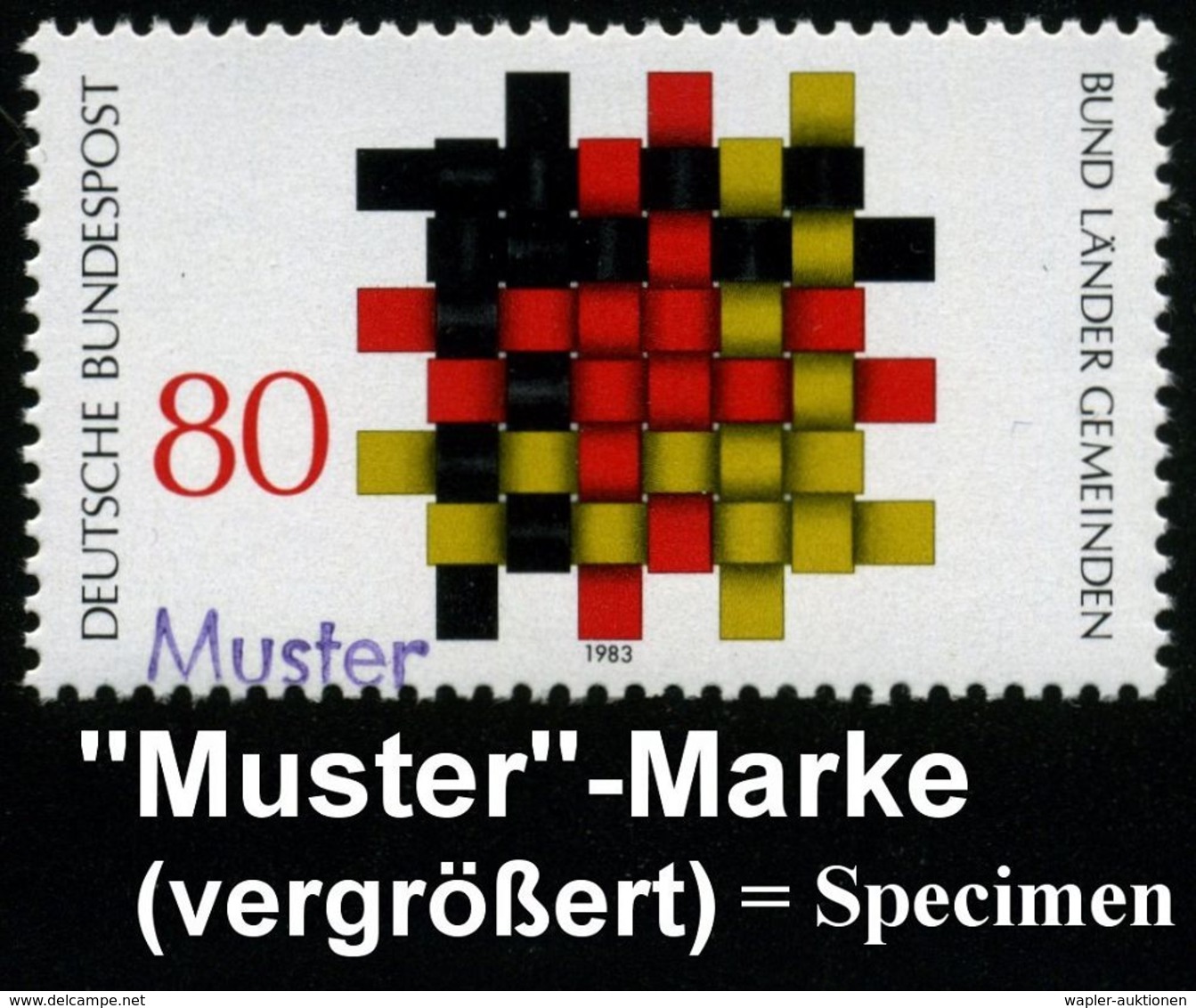 GESCHICHTE DER BUNDESREPUBLIK DEUTSCHLAND : B.R.D. 1983 (Nov.) 80 Pf. "Bund, Länder U.Gemeinden In Der BRD" Mit Amtl. Ha - Other & Unclassified