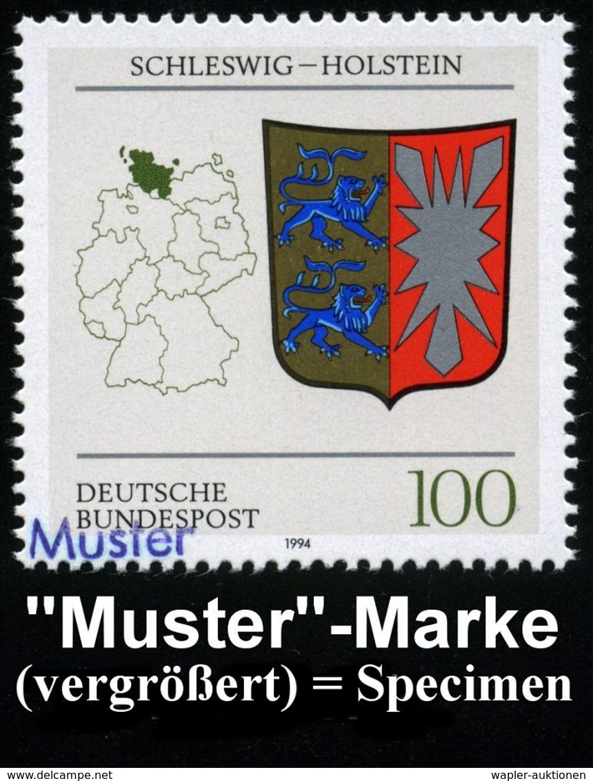 GESCHICHTE DER BUNDESREPUBLIK DEUTSCHLAND : B.R.D. 1994 (Juli) 100 Pf. Wappen Der Bundesländer: Schleswig-Holstein M. Am - Autres & Non Classés