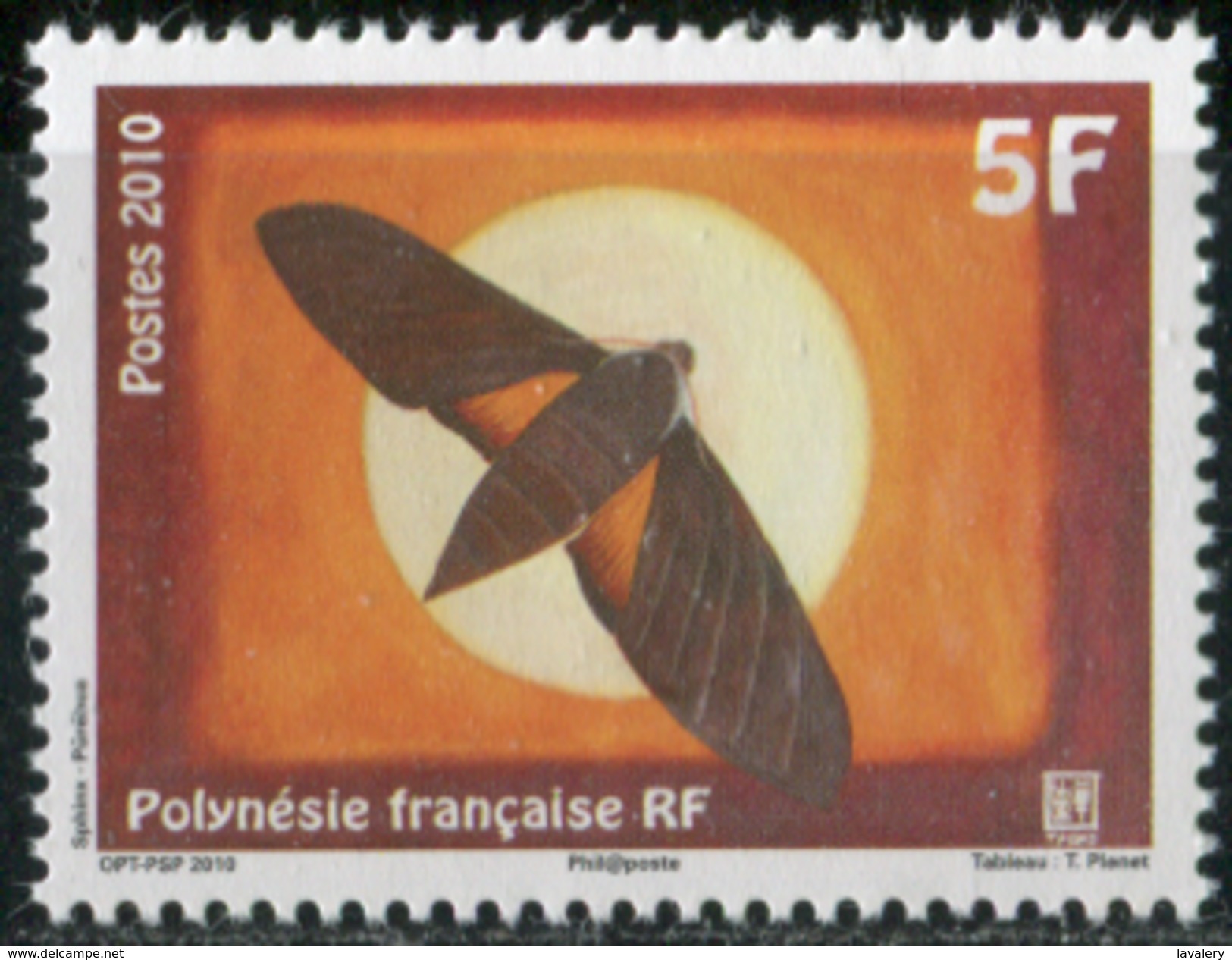 FRENCH POLYNESIA 2010 Moth Butterfly Insects Animals Fauna MNH - Unused Stamps