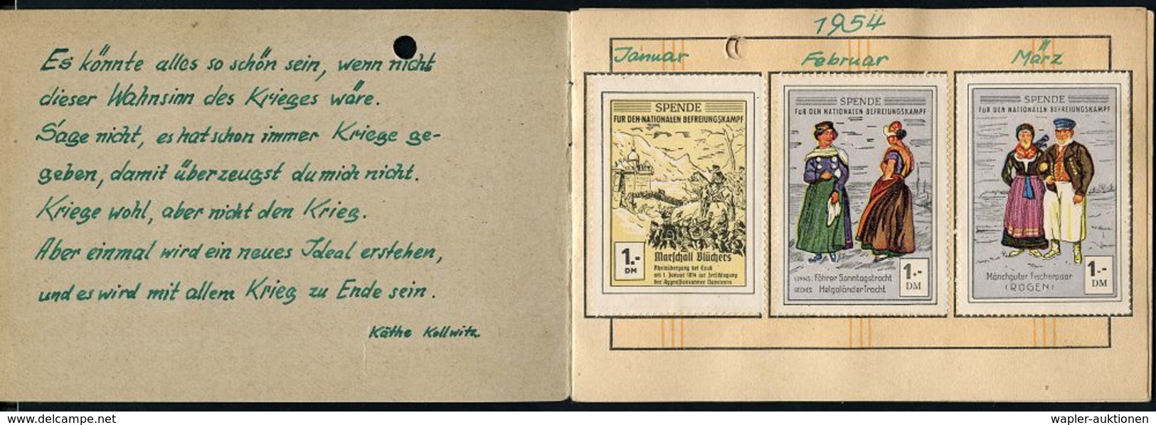 GESCHICHTE DER D.D.R. (1949 - 1990) : D.D.R. 1953 Nationale Front, Offiz. Heft "DAS GANZE DEUTSCHLAND SOLL ES SEIN" Mit  - Other & Unclassified