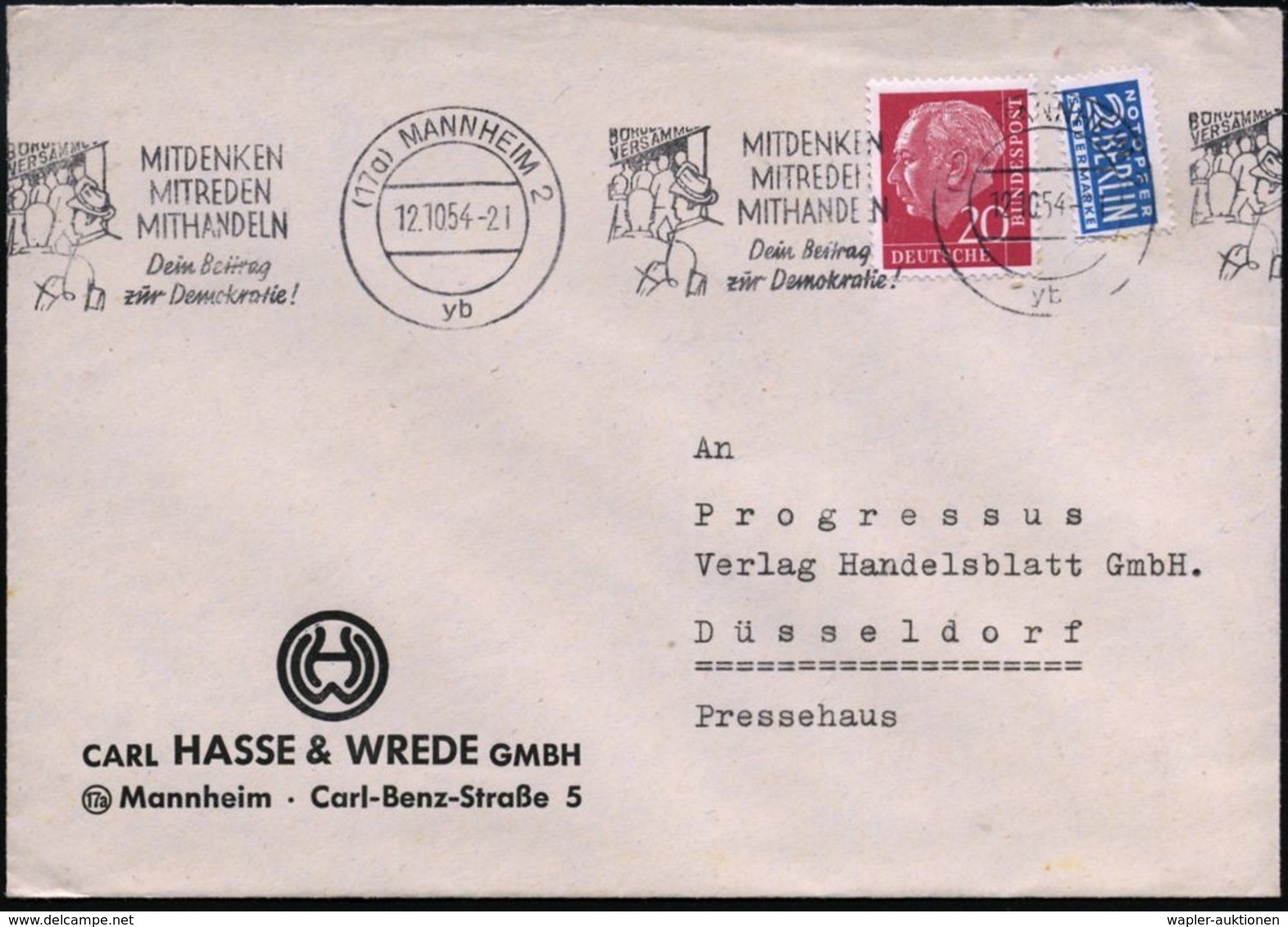 KALTER KRIEG (OST-WEST-KONFLIKT) 1945-90 : (17a) MANNHEIM 2/ Yb/ MITDENKEN/ MITREDEN/ MITHANDELN/ Dein Beitrag/ Zur Demo - Sonstige & Ohne Zuordnung