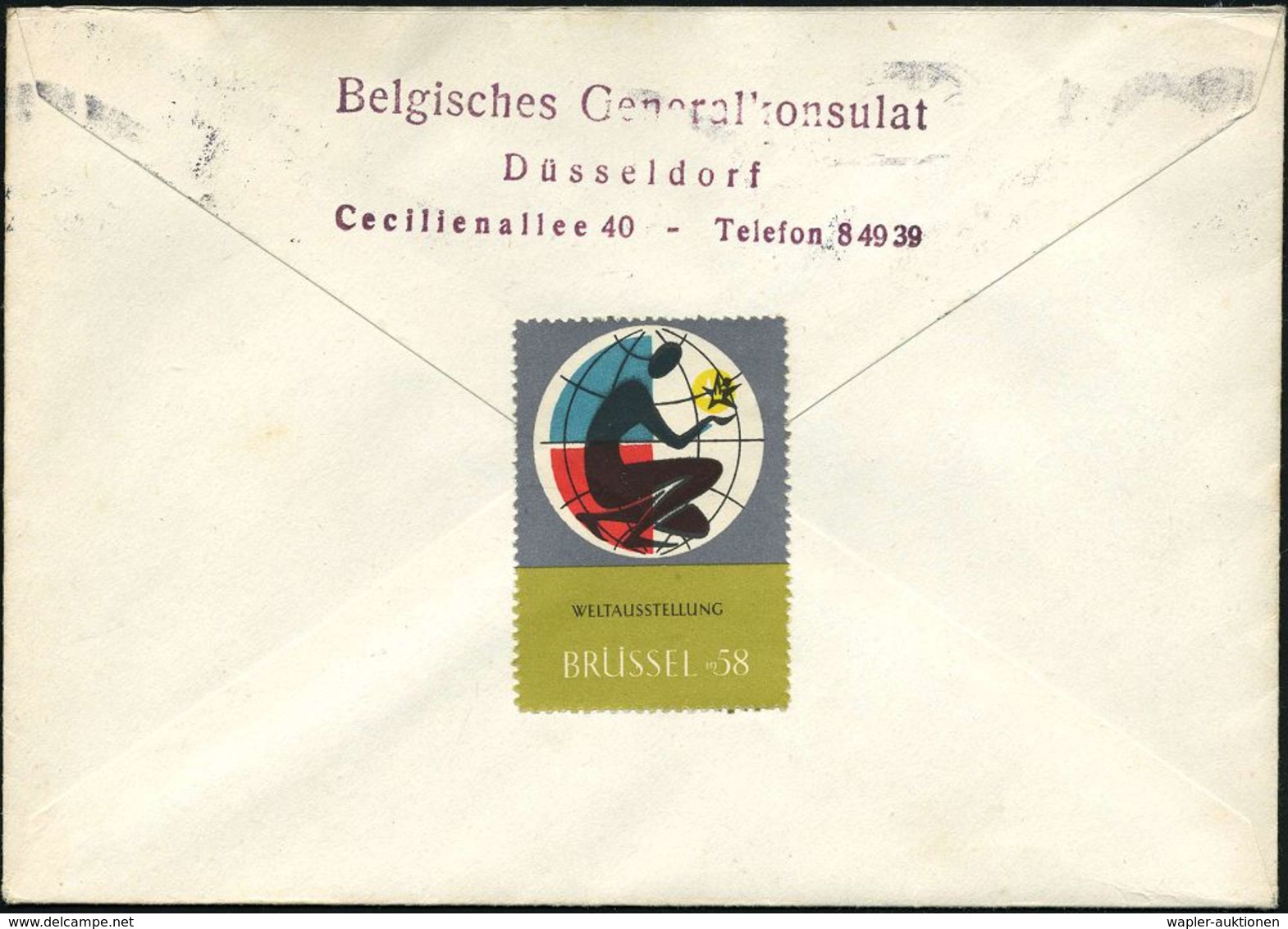DIPLOMATENPOST / BOTSCHAFTEN / BILATERALE BEZIEHUNGEN : Düsseldorf 1955 (6.12.) Dienst-Bf.: CONSULAT GENERAL DE BELGIQUE - Altri & Non Classificati