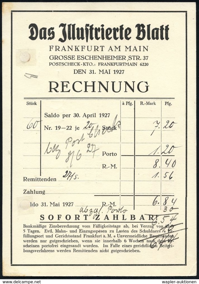 ZEITUNG / JOURNALISMUS / JOURNALISTEN : FRANKFURT (MAIN)/ 1/ Frankfurter Zeitung.. 1927/30 2 Verschiedene AFS (1x 2 Abrd - Non Classificati