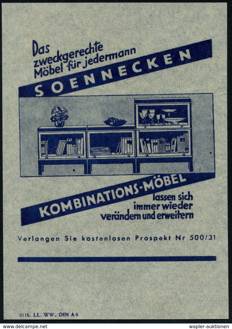 BÜRO / SCHREIBGERÄTE / SCHREIBMASCHINE : BONN/ 1/ Soennecken/ Füllhalter 1934 (15.2.) AFS Auf Firmen-Bf. (Logo) + Inhalt - Unclassified