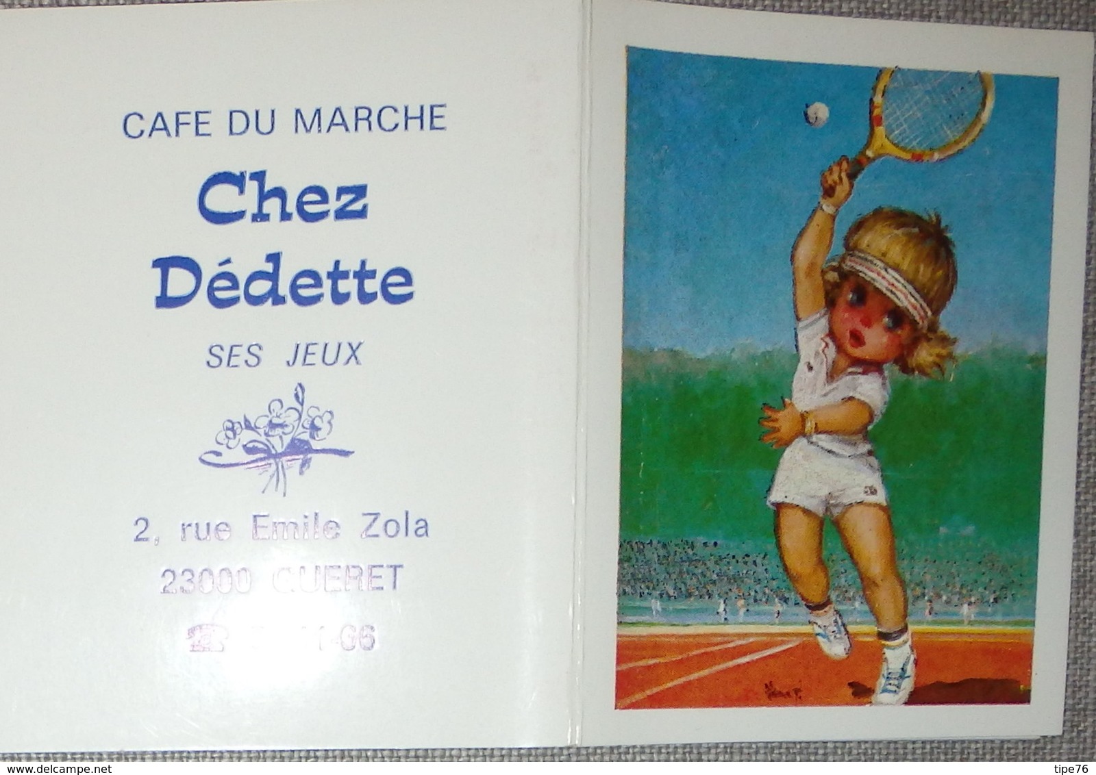 Petit Calendrier Poche  Agenda 1982 Illustration Michel Thomas Poulbot Tennis - 24 Pages - Guéret - Petit Format : 1981-90