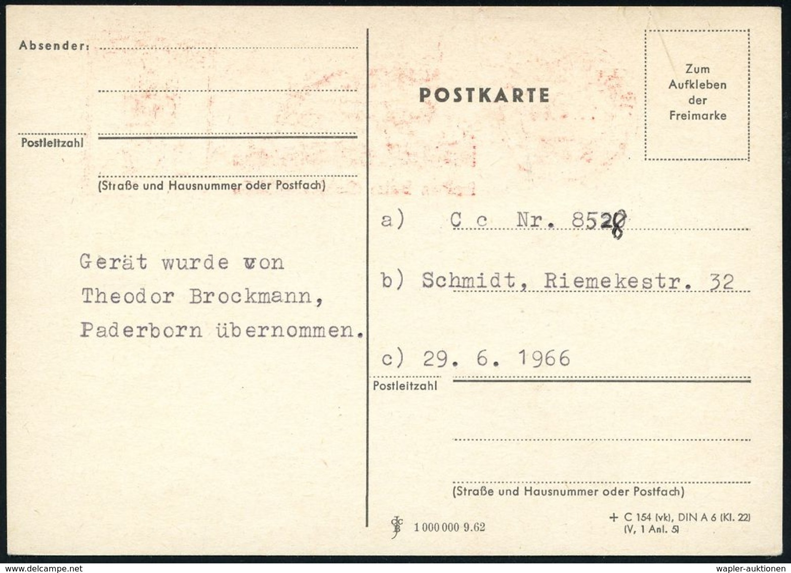 BÜRO / SCHREIBGERÄTE / SCHREIBMASCHINE : 479 PADERBORN 1/ BÜRODIENST-Maschinen/ Helfen Beim Geldverdienen 1966 (16.6.) A - Non Classés