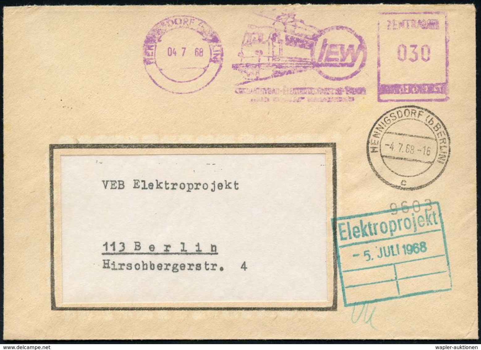 LOKOMOTIVEN & WAGGON-MOTIVE : HENNINGSDORF (b BERLIN)/ LEW/ LOKOMOTIVBAU-ELEKTROTECHN.WERKE/ "HANS BEIMLER"/ ZKD 1964 (4 - Eisenbahnen