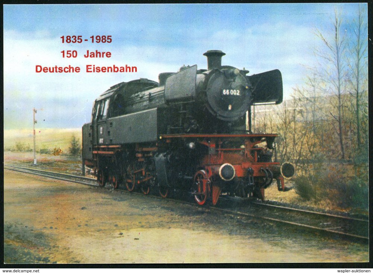 EISENBAHN-JUBILÄEN & SONDERFAHRTEN : B.R.D. 1985 PP 20 Pf. + 25 Pf. Burgen: Tender-Dampflok Baureihe 66 (Fa. Henschel, K - Trains