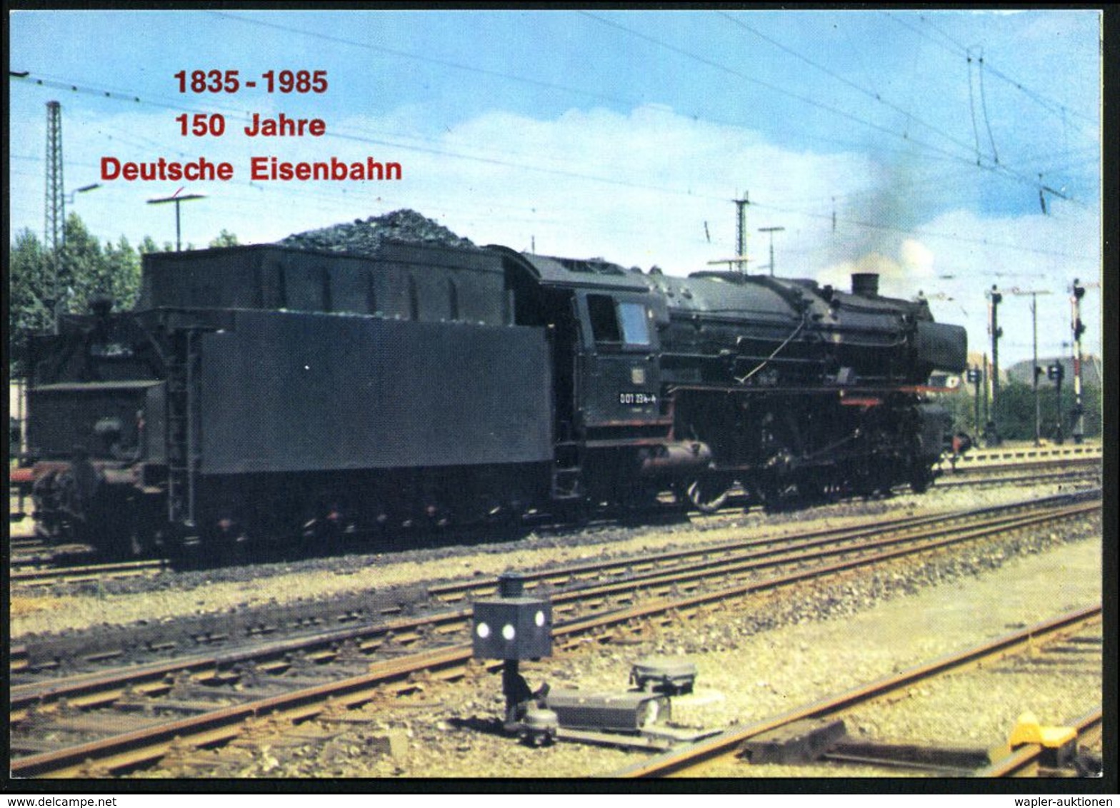 EISENBAHN-JUBILÄEN & SONDERFAHRTEN : B.R.D. 1985 PP 30 Pf. + 25 Pf. Burgen: Schnellzug-Dampf-Tender-Lok Baureihe 001 (Fa - Trains