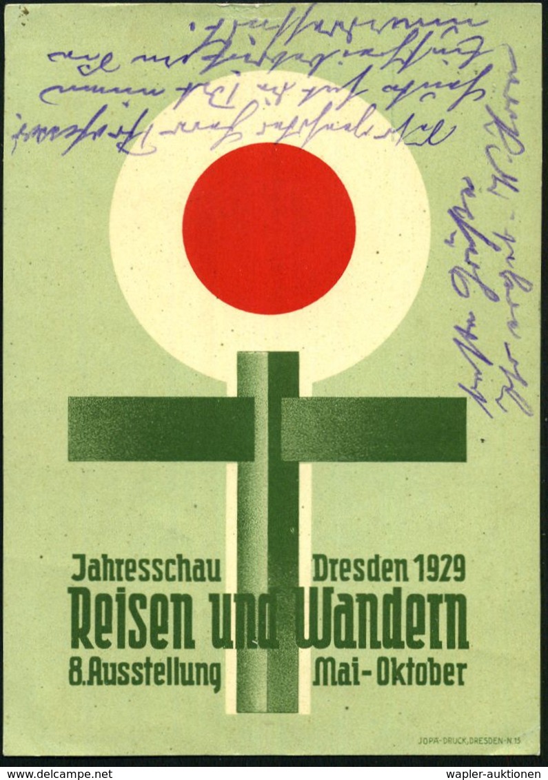 TRANSPORT- & VERKEHRS-AUSSTELLUNGEN / VERKEHRSKONGRESSE : Dresden-Altstadt 1 1929 (26.8.) MaWellenSt. Auf PP 8 Pf. Ebert - Trains