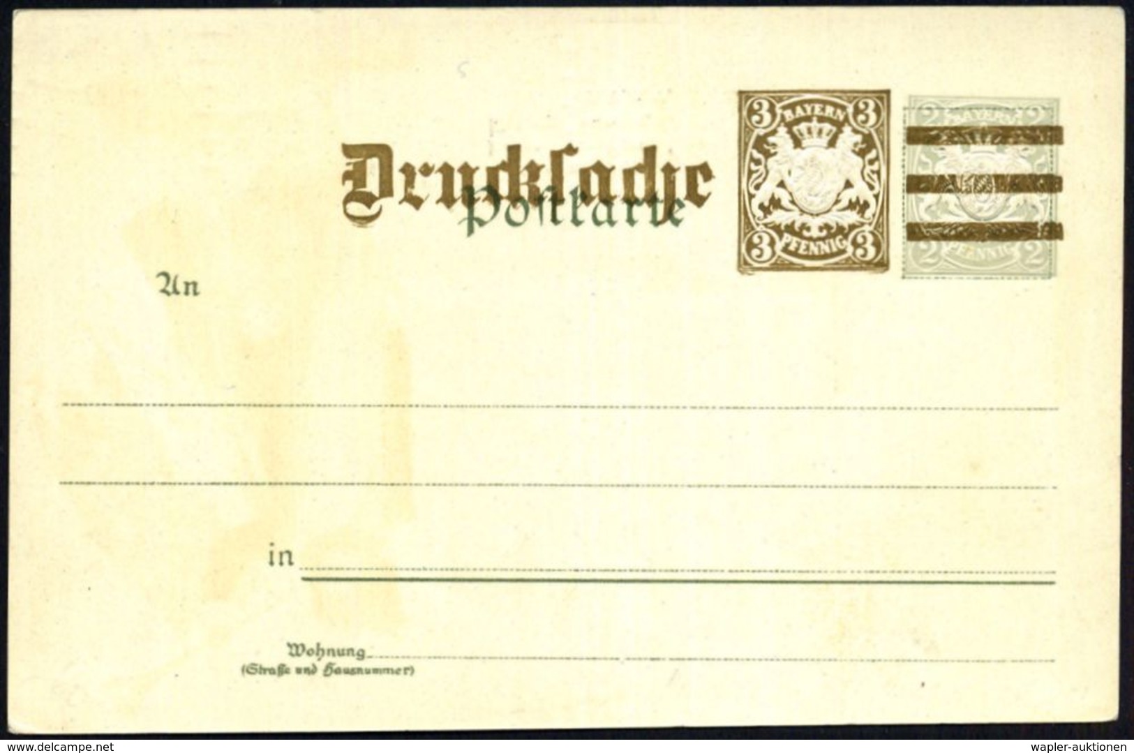 BAHNHOF / BAHNHOFS-POSTÄMTER : München 1900 (21.4.) PP 3 Pf./2 Pf. Wappen, Neuer Wertstempel: 6. Delegirten- Bayr. Verke - Trains