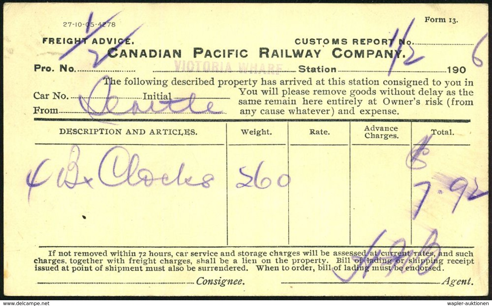 STRASSENBAHN / TRAM : CANADA 1906 (2.1.) PP 1 C. Eduard VII., Rosa: "CANADIAN PACIFIC RAILWAY COMP."/ PLACE VIGER HOTEL  - Tramways