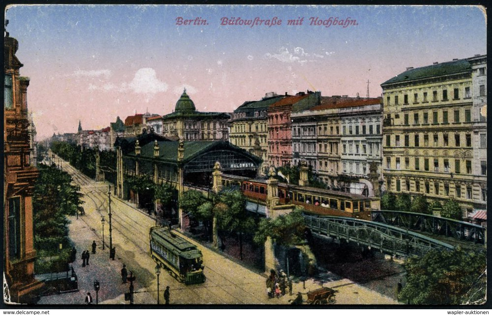 UNTERGRUNDBAHN /U-BAHN : Berlin-Schöneberg 1908/12 U-Bahnhof Bülowstraße, 6 Verschiedene S/w.- U. Color-Ak. , 1x Künstle - Eisenbahnen