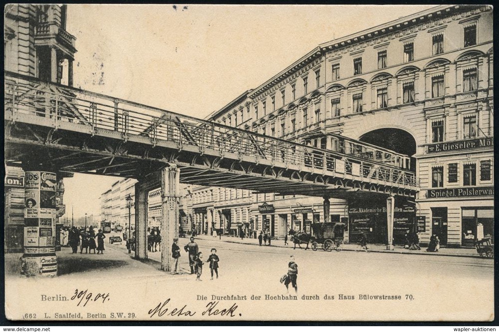 UNTERGRUNDBAHN /U-BAHN : Berlin-Schöneberg 1904/21 Durchfahrt Der U-Bahn Durch Das Wohnhaus Bülowstr.70, 6 Verschiedene  - Treni
