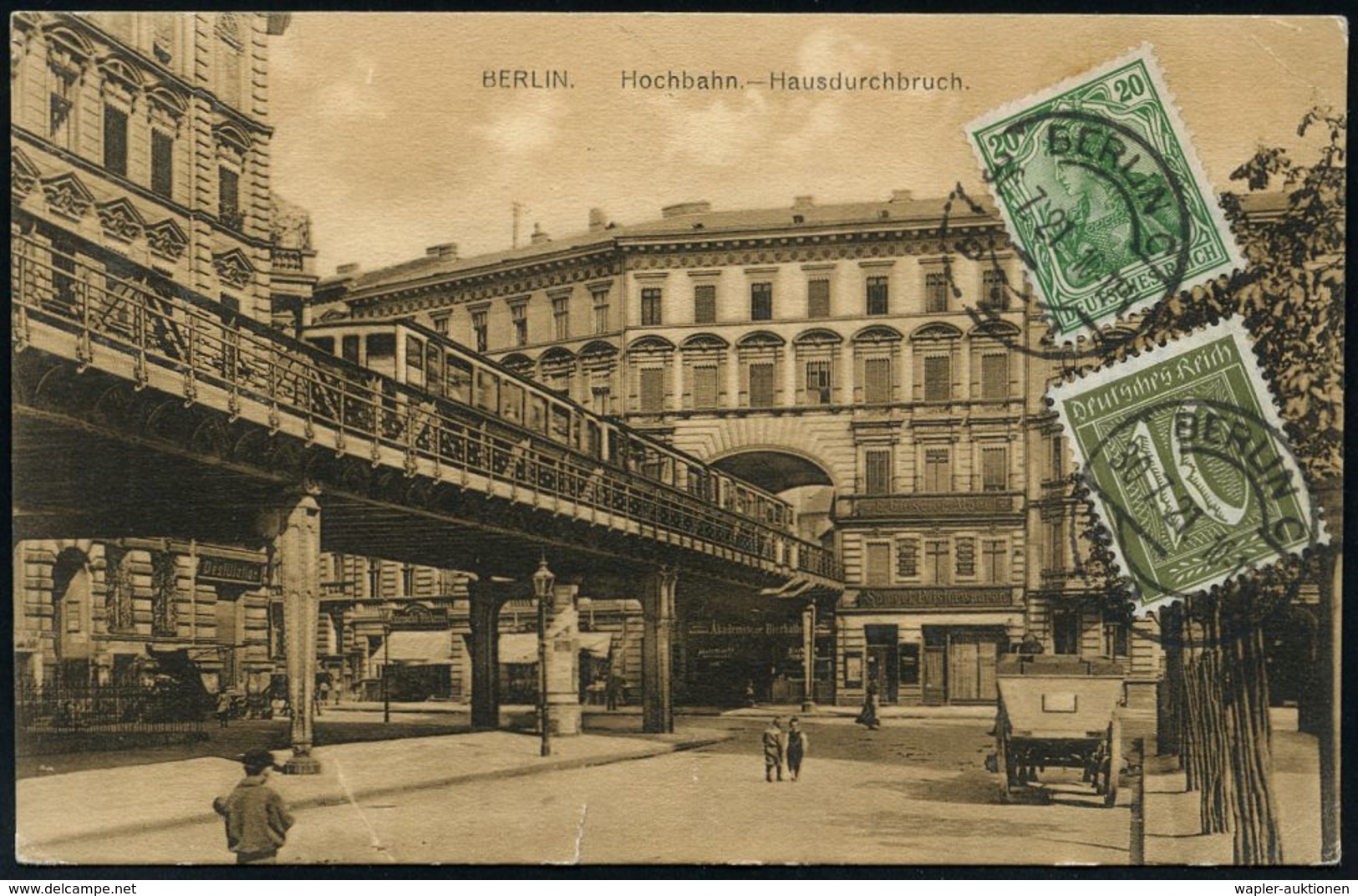 UNTERGRUNDBAHN /U-BAHN : Berlin-Schöneberg 1904/21 Durchfahrt Der U-Bahn Durch Das Wohnhaus Bülowstr.70, 6 Verschiedene  - Eisenbahnen