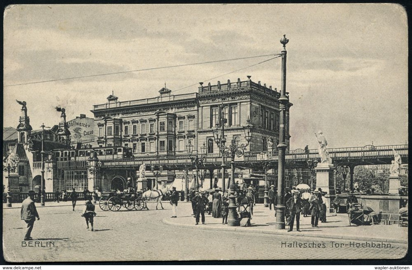 UNTERGRUNDBAHN /U-BAHN : Berlin-Kreuzberg 1902/14 U-Bahnhof Hallesches Tor, 8 verschiedene s/w.-Foto-Ak. , meist gebr., 