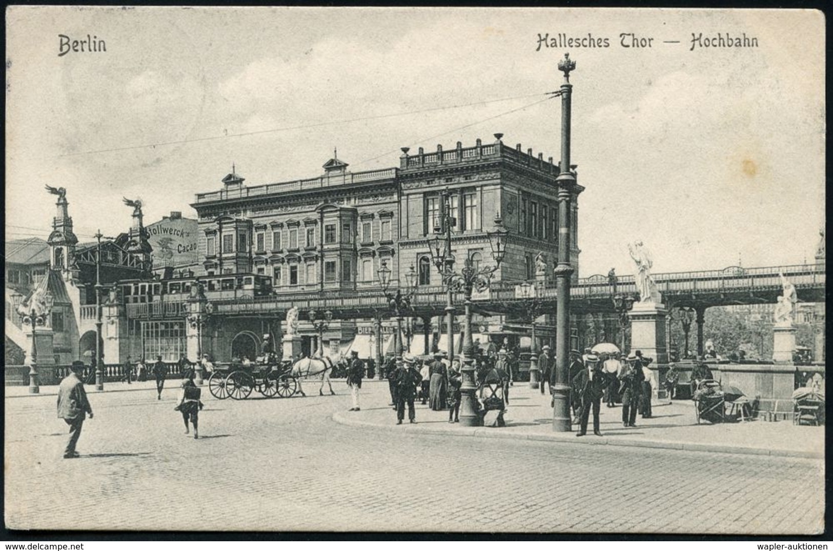 UNTERGRUNDBAHN /U-BAHN : Berlin-Kreuzberg 1902/14 U-Bahnhof Hallesches Tor, 8 verschiedene s/w.-Foto-Ak. , meist gebr., 