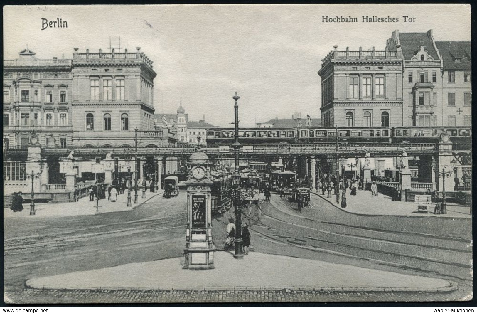 UNTERGRUNDBAHN /U-BAHN : Berlin-Kreuzberg 1902/07 U-Bahnhof Hallesches Tor, 6 Verschiedene S/w.-Foto-Ak. , Alle Gebr. - Trains