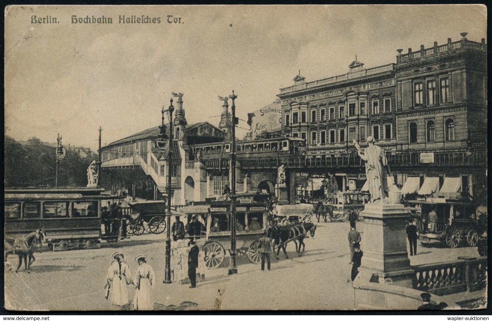 UNTERGRUNDBAHN /U-BAHN : Berlin-Kreuzberg 1902/07 U-Bahnhof Hallesches Tor, 6 Verschiedene S/w.-Foto-Ak. , Alle Gebr. - Treni