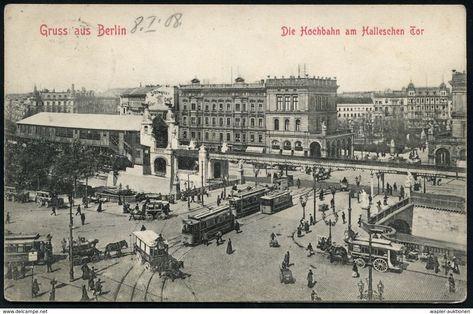 UNTERGRUNDBAHN /U-BAHN : Berlin-Kreuzberg 1903/19 U-Bahnhof Hallesches Tor, 7 Verschiedene S/w.-Foto-Ak. , Meist Gebr.,  - Eisenbahnen