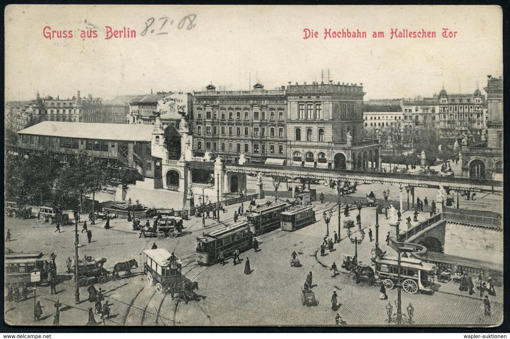 UNTERGRUNDBAHN /U-BAHN : Berlin-Kreuzberg 1903/19 U-Bahnhof Hallesches Tor, 7 Verschiedene S/w.-Foto-Ak. , Meist Gebr.,  - Trains