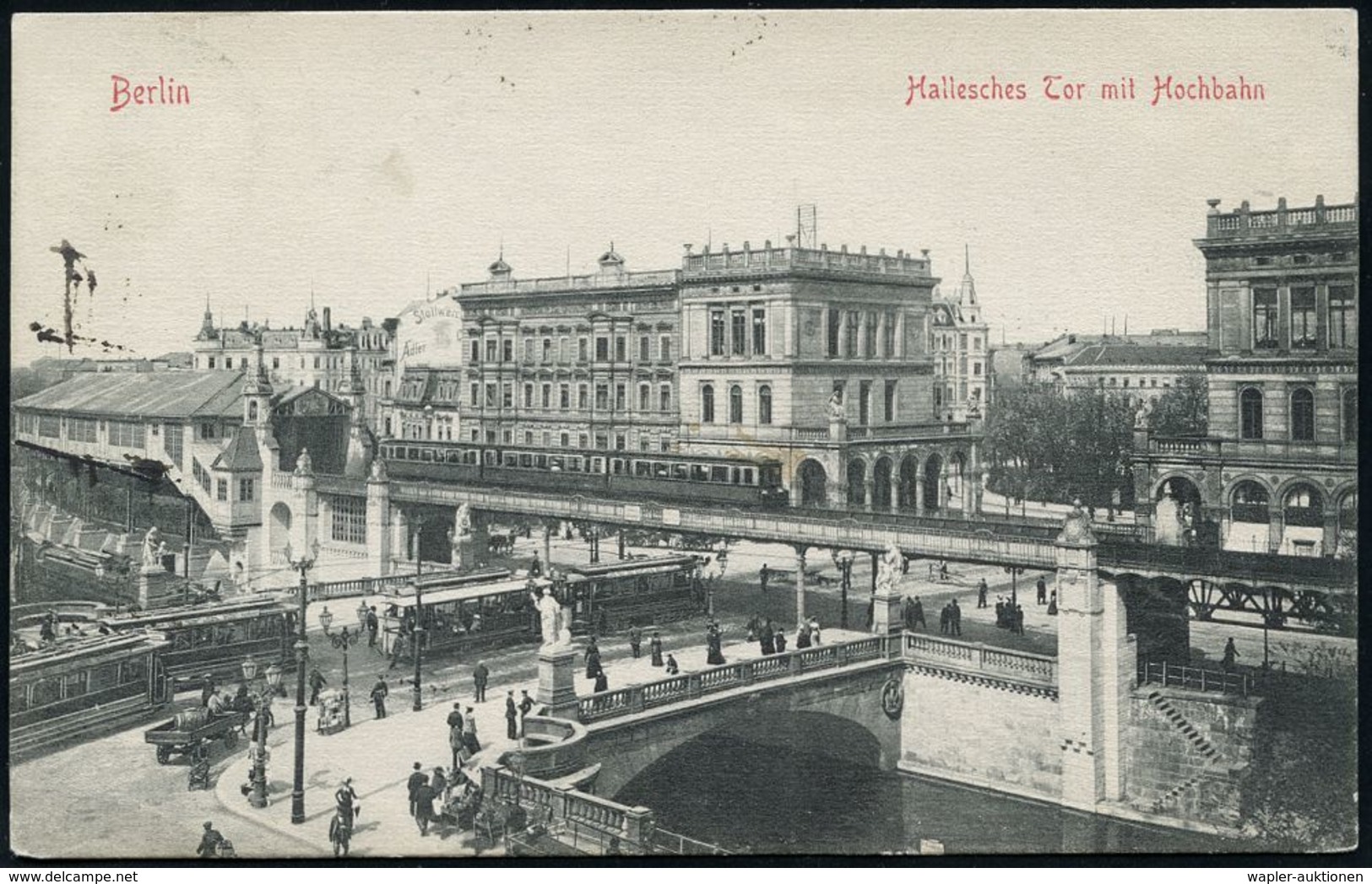 UNTERGRUNDBAHN /U-BAHN : Berlin-Kreuzberg 1903/19 U-Bahnhof Hallesches Tor, 7 Verschiedene S/w.-Foto-Ak. , Meist Gebr.,  - Trains