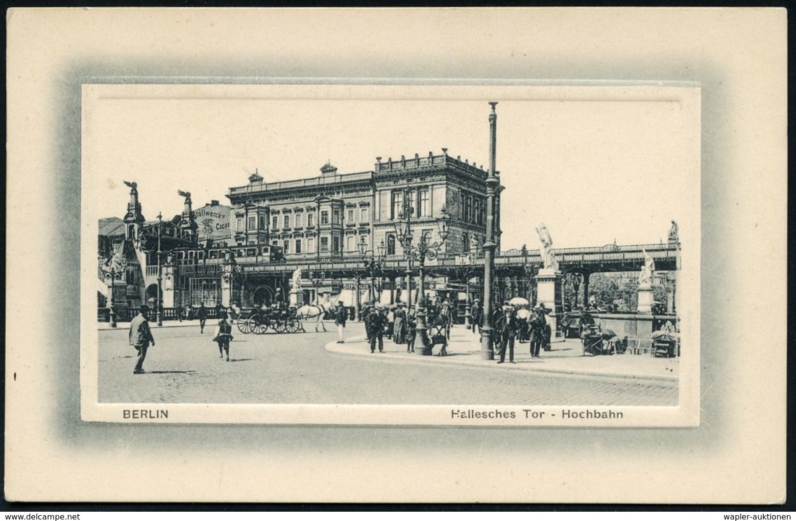 UNTERGRUNDBAHN /U-BAHN : Berlin-Kreuzberg 1903/19 U-Bahnhof Hallesches Tor, 7 verschiedene s/w.-Foto-Ak. , meist gebr., 