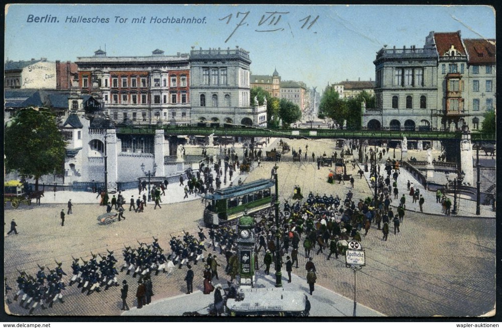 UNTERGRUNDBAHN /U-BAHN : Berlin-Kreuzberg 1907/11 U-Bahnhof Hallesches Tor, 10 verschiedene Color-Foto-Ak. , meist gebr.