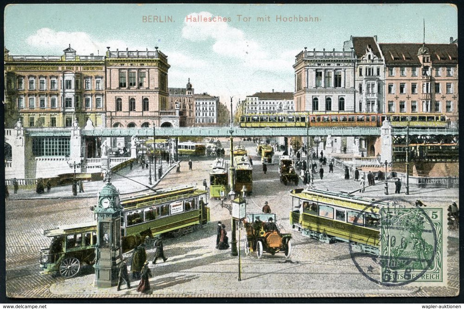 UNTERGRUNDBAHN /U-BAHN : Berlin-Kreuzberg 1907/11 U-Bahnhof Hallesches Tor, 10 verschiedene Color-Foto-Ak. , meist gebr.