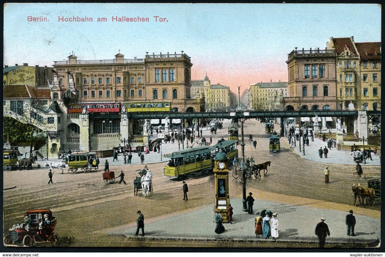 UNTERGRUNDBAHN /U-BAHN : Berlin-Kreuzberg 1908/20 U-Bahnhof Hallesches Tor, 9 Verschiedene Color-Foto-Ak. , Meist Gebr., - Eisenbahnen