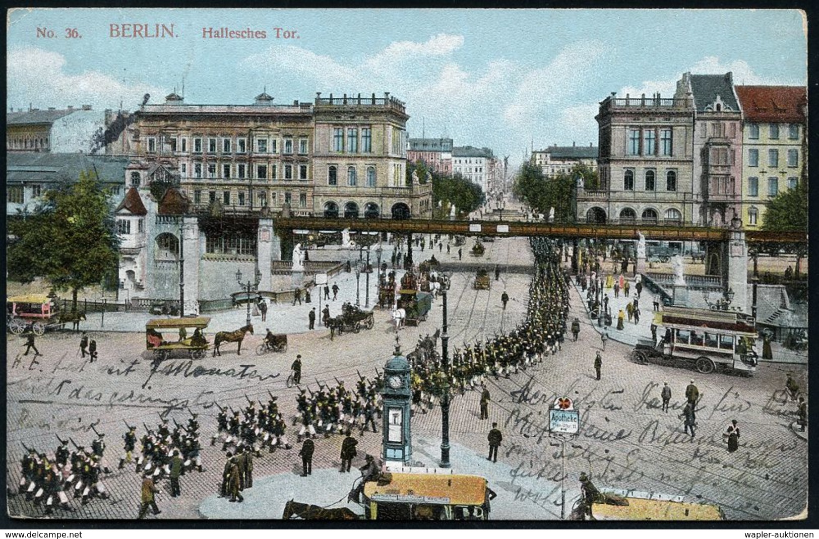 UNTERGRUNDBAHN /U-BAHN : Berlin-Kreuzberg 1908/20 U-Bahnhof Hallesches Tor, 9 Verschiedene Color-Foto-Ak. , Meist Gebr., - Eisenbahnen