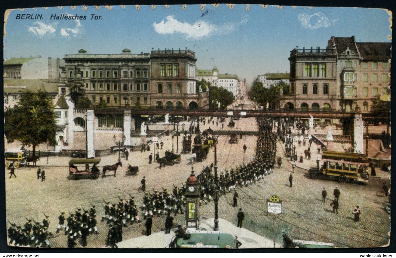 UNTERGRUNDBAHN /U-BAHN : Berlin-Kreuzberg 1908/20 U-Bahnhof Hallesches Tor, 9 Verschiedene Color-Foto-Ak. , Meist Gebr., - Eisenbahnen