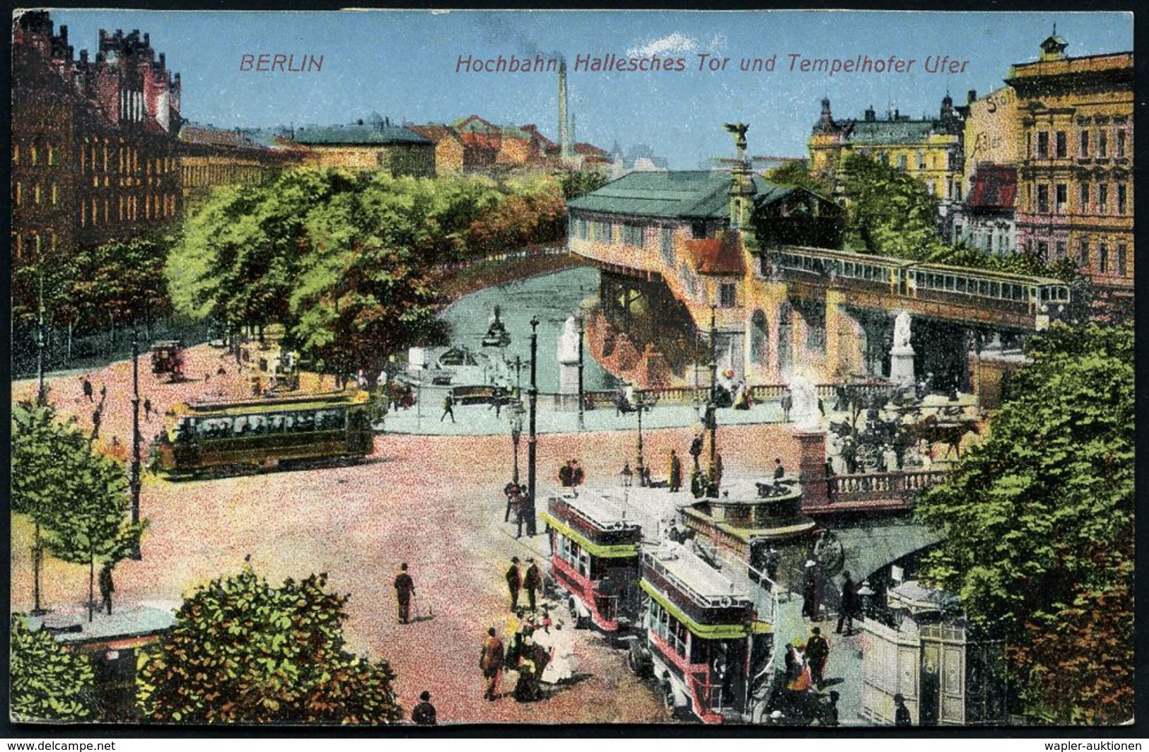 UNTERGRUNDBAHN /U-BAHN : Berlin-Kreuzberg 1908/20 U-Bahnhof Hallesches Tor, 9 verschiedene Color-Foto-Ak. , meist gebr.,