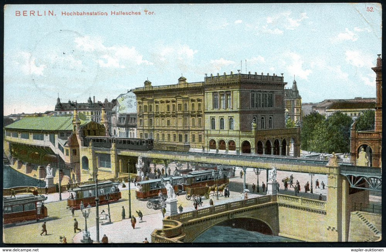 UNTERGRUNDBAHN /U-BAHN : Berlin-Kreuzberg 1908/20 U-Bahnhof Hallesches Tor, 9 verschiedene Color-Foto-Ak. , meist gebr.,