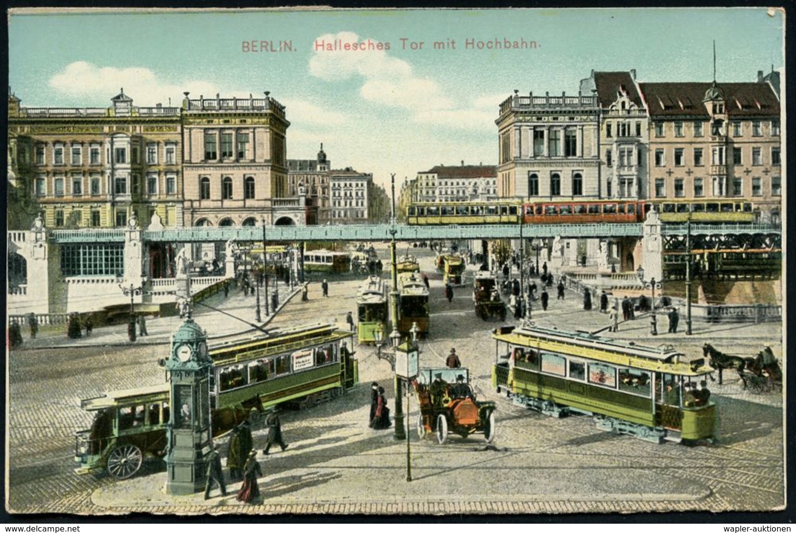 UNTERGRUNDBAHN /U-BAHN : Berlin-Kreuzberg 1908/20 U-Bahnhof Hallesches Tor, 9 verschiedene Color-Foto-Ak. , meist gebr.,