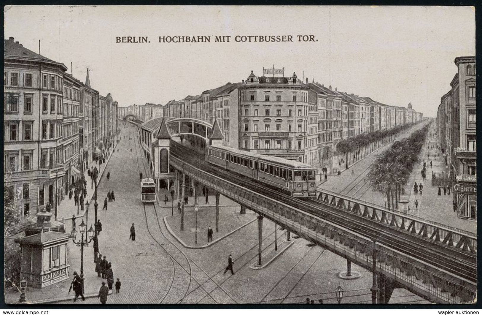 UNTERGRUNDBAHN /U-BAHN : Berlin-Kreuzberg 1902/11 U-Bahnhof Cottbuser Tor, 8 verschiedene s/w.- u. Color-Foto-Ak. , meis