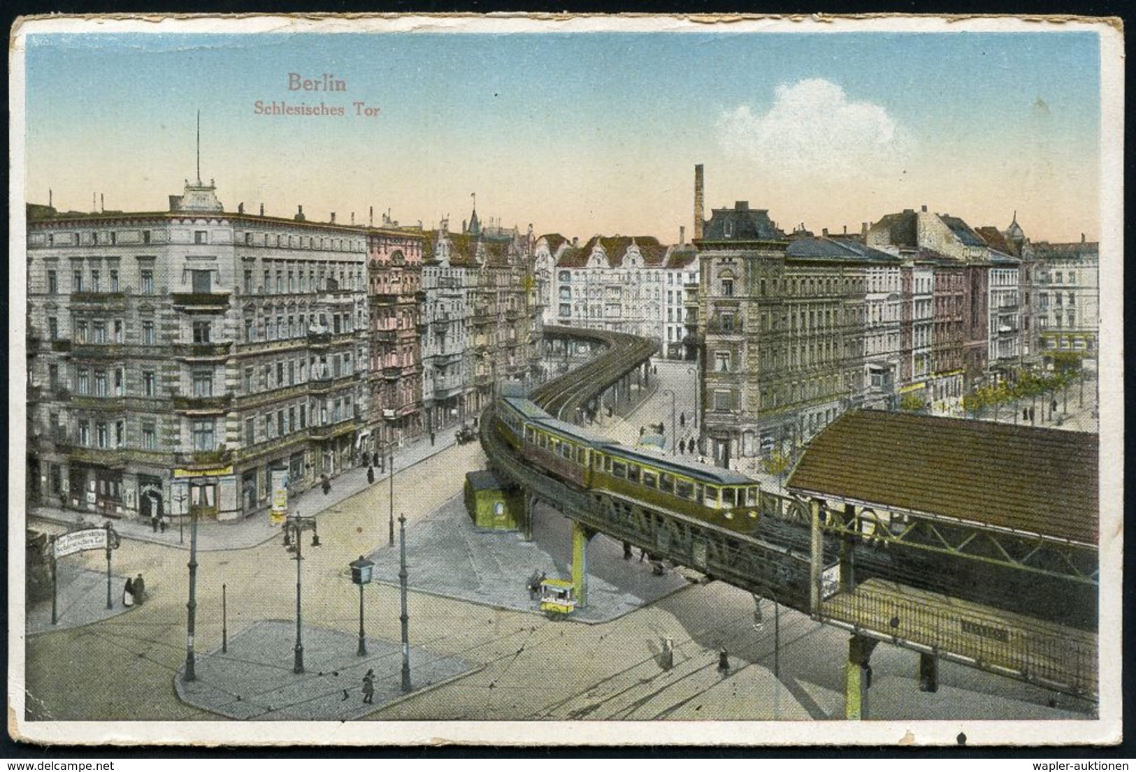 UNTERGRUNDBAHN /U-BAHN : Berlin-Kreuzberg 1902/22 U-Bahnhof Schlesisches Tor, 5 Verschiedene S/w.- U. Color-Ak. , Meist  - Eisenbahnen