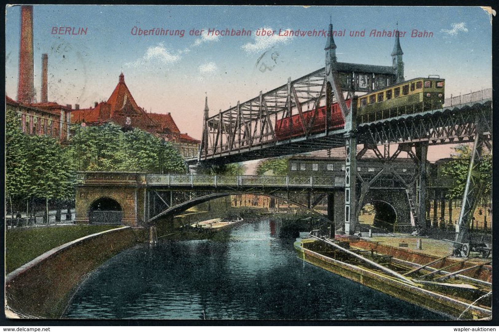 UNTERGRUNDBAHN /U-BAHN : Berlin-Kreuzberg 1905/19 U-Bahn Landwehrkanal/Anhalter Bhf., 14 verschiedene Color-Foto-Ak. , m