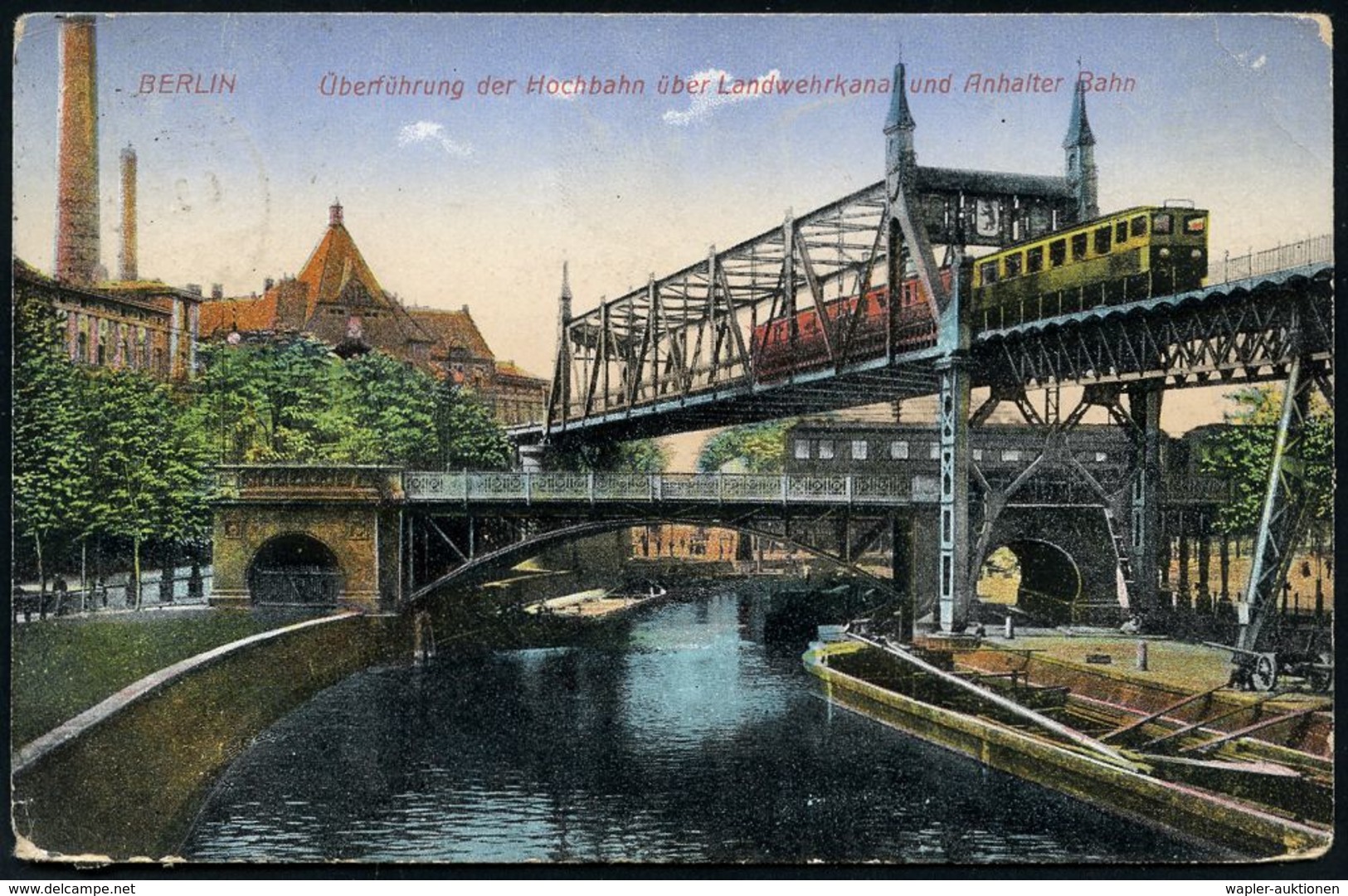 UNTERGRUNDBAHN /U-BAHN : Berlin-Kreuzberg 1905/19 U-Bahn Landwehrkanal/Anhalter Bhf., 14 verschiedene Color-Foto-Ak. , m