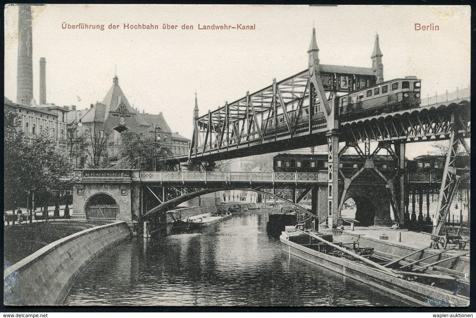 UNTERGRUNDBAHN /U-BAHN : Berlin-Kreuzberg 1907/25 U-Bahn Landwehrkanal/Anhalter Bhf., 13 Verschiedene S/w.-Foto-Ak. , Me - Trains