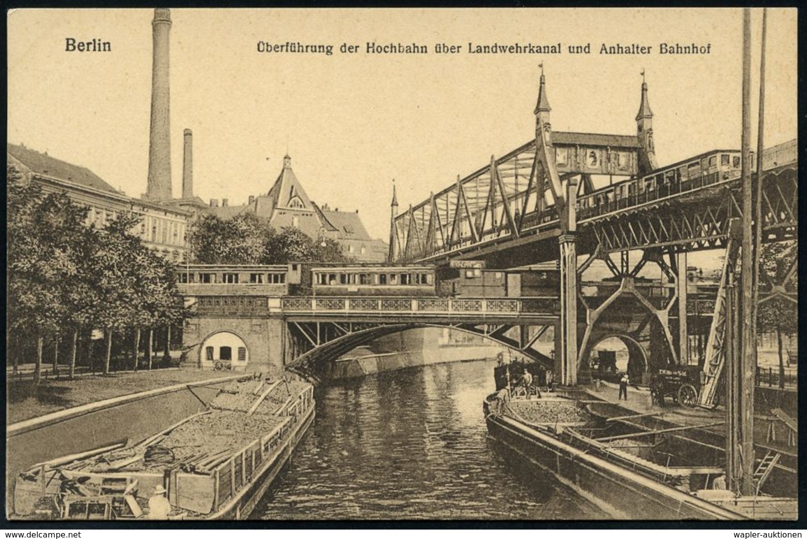 UNTERGRUNDBAHN /U-BAHN : Berlin-Kreuzberg 1907/25 U-Bahn Landwehrkanal/Anhalter Bhf., 13 Verschiedene S/w.-Foto-Ak. , Me - Trains