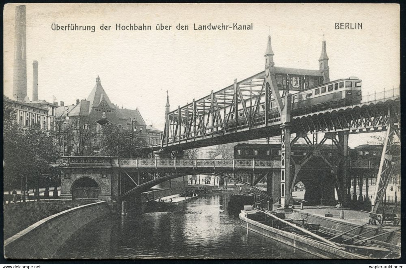 UNTERGRUNDBAHN /U-BAHN : Berlin-Kreuzberg 1907/25 U-Bahn Landwehrkanal/Anhalter Bhf., 13 verschiedene s/w.-Foto-Ak. , me