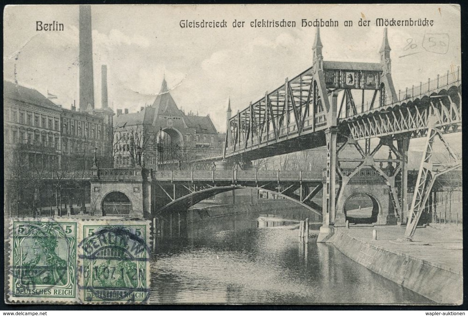 UNTERGRUNDBAHN /U-BAHN : Berlin-Kreuzberg 1907/25 U-Bahn Landwehrkanal/Anhalter Bhf., 13 verschiedene s/w.-Foto-Ak. , me